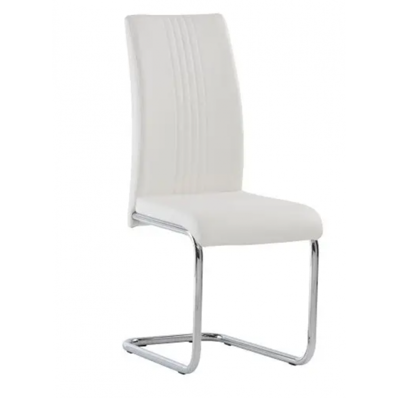 WOF Monaco PU White Cantilever Dining Chair